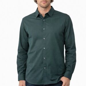Level Ten Men's Forest Green Long-Sleeve Dress Shirt - NWOT. Size Medium